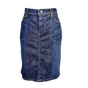 Banana Republic Skirt size 8 Denim Jean Straight Knee Stretch Pockets Casual
